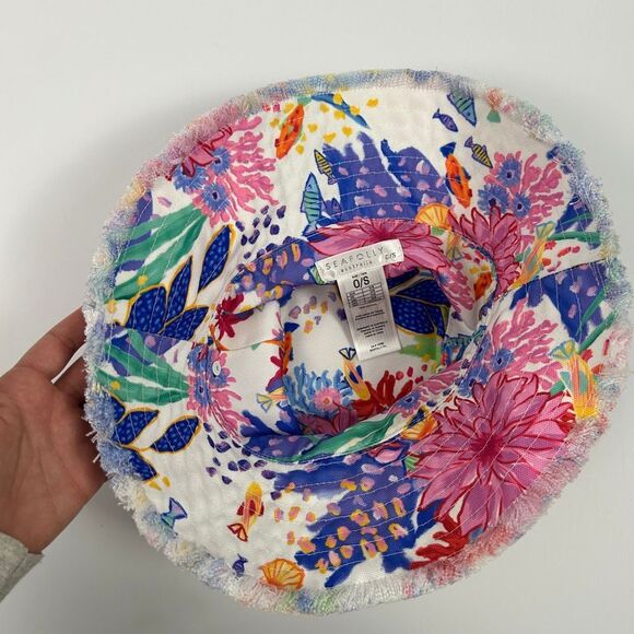 Seafolly Australia "Under the Sea" Cotton Bucket Hat - O/S - Picture 9 of 10